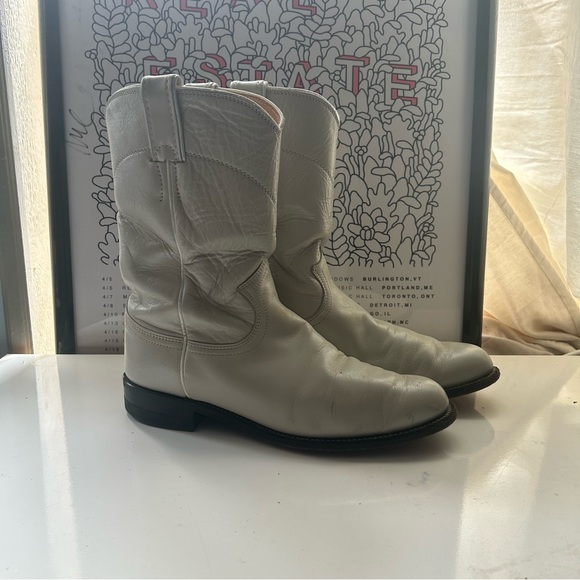 Justin Leather Cowboy Boots - Picture 1 of 6